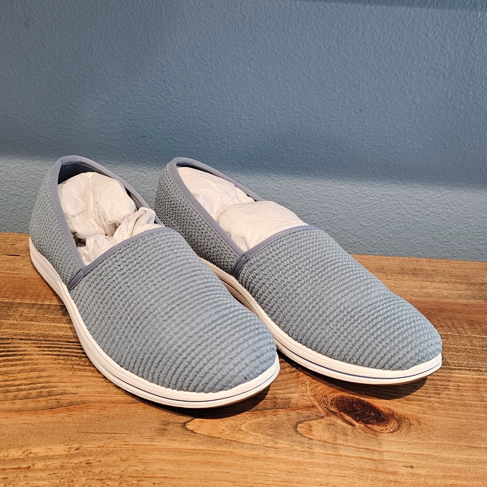 Clarks Cloudstepper Womens Breeze Stretch Slip On Sneaker Light‎ Blue Knit 10M